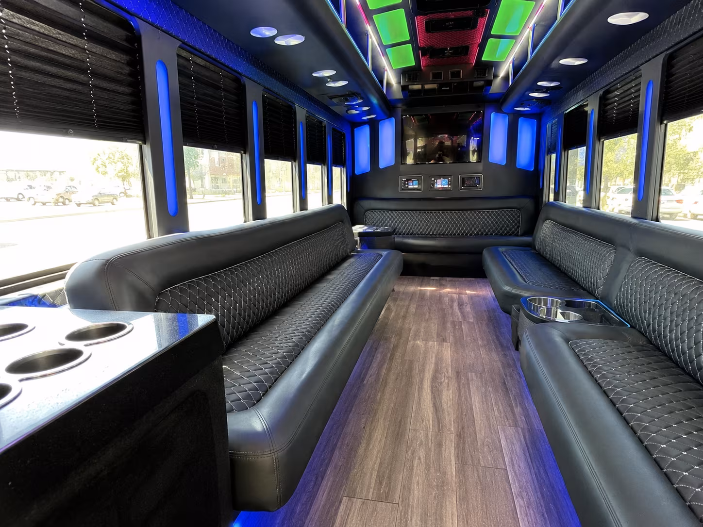 sterling heights 15 passenger party bus inside