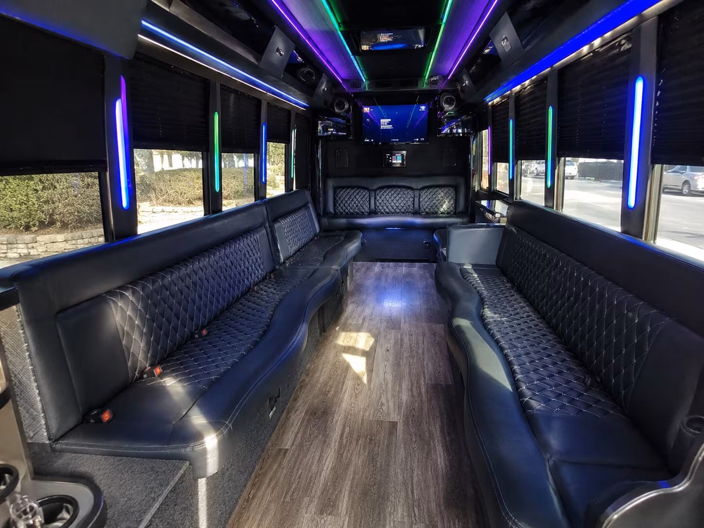 sterling heights 15 passenger party bus interior