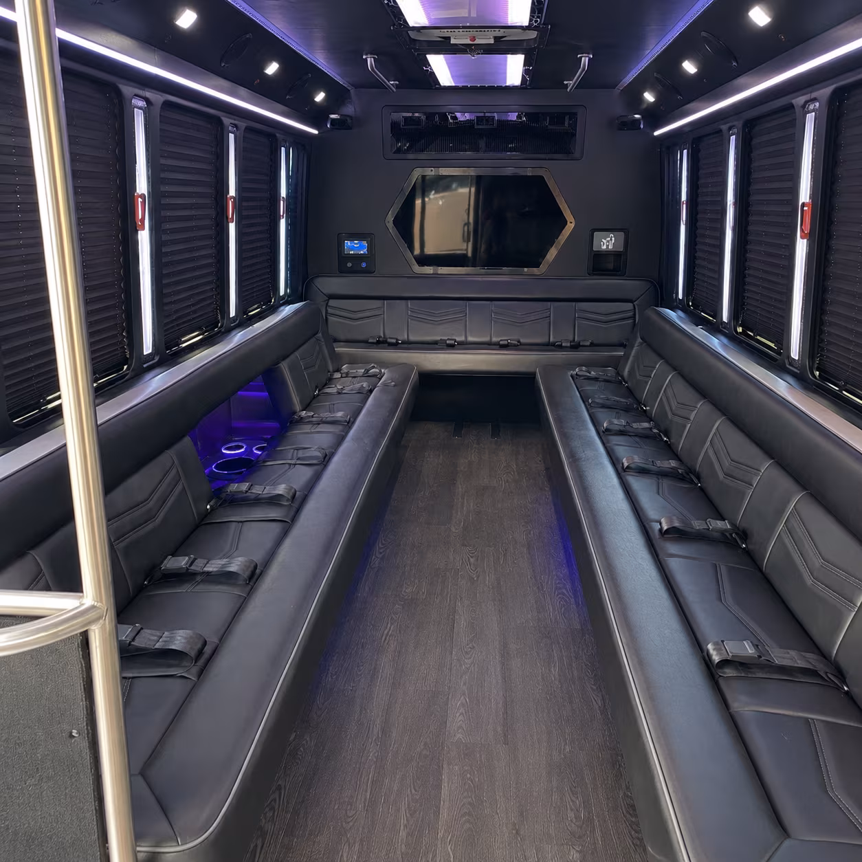 sterling heights 18 passenger party bus interior