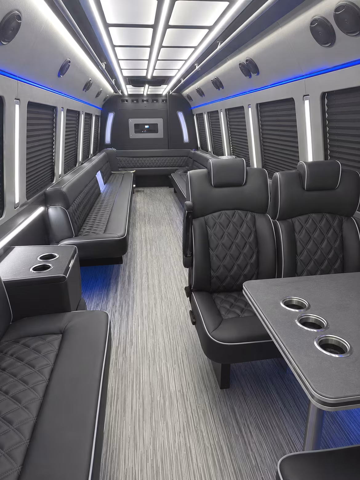 sterling heights 25 passenger party bus inside