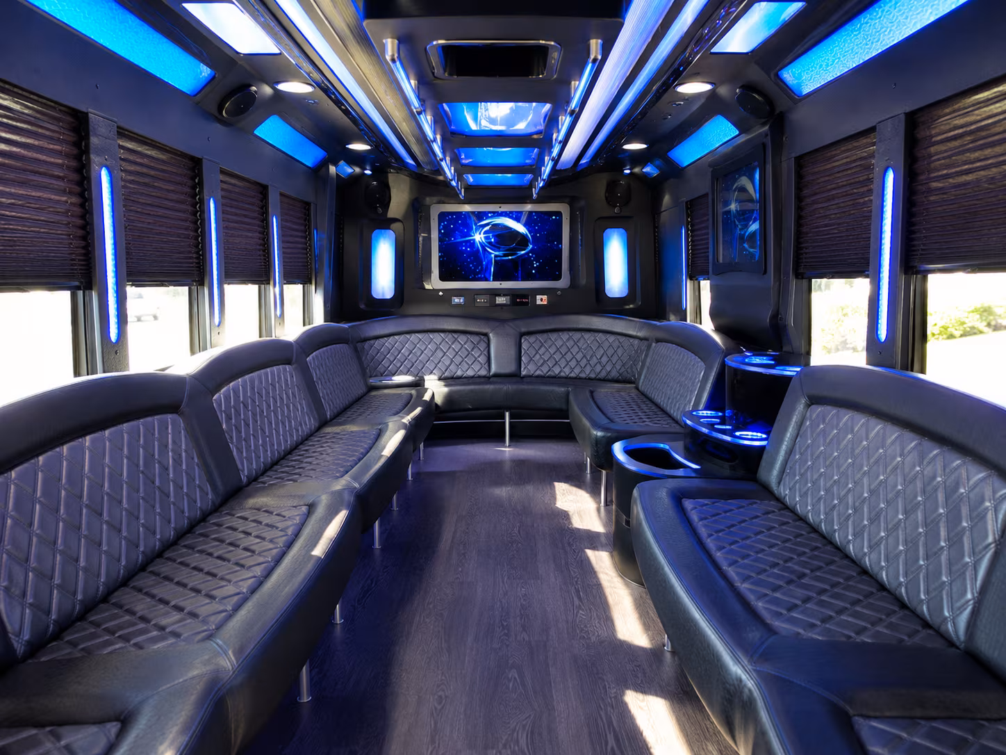 sterling heights 28 passenger party bus inside