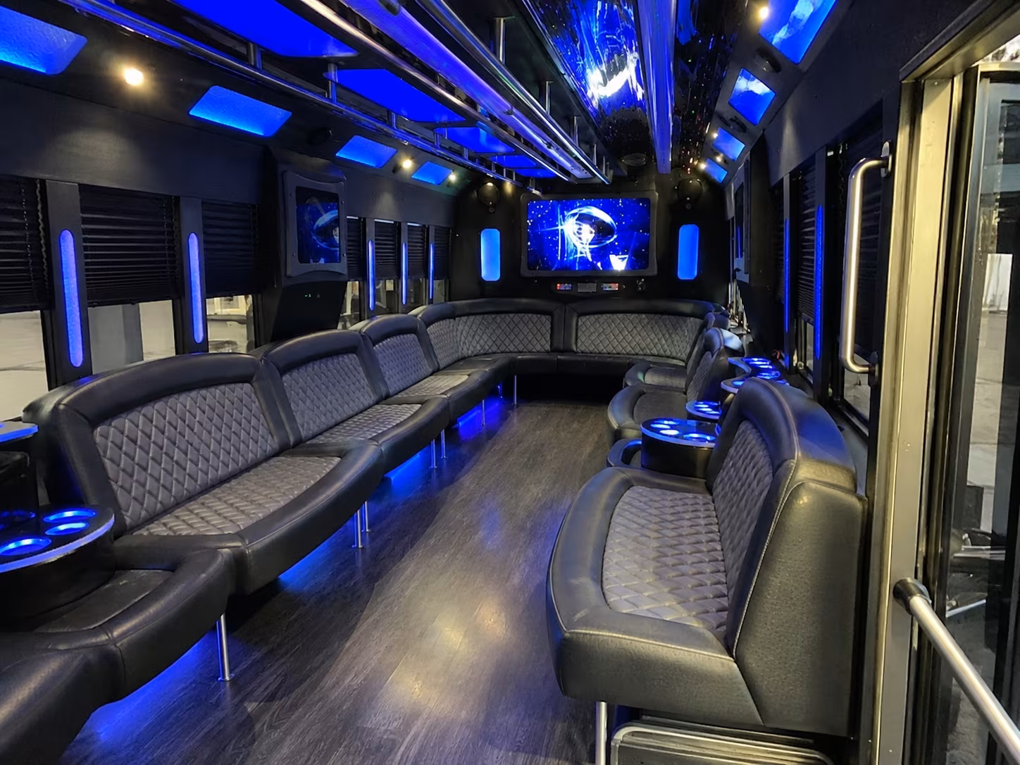 sterling heights 28 passenger party bus interior
