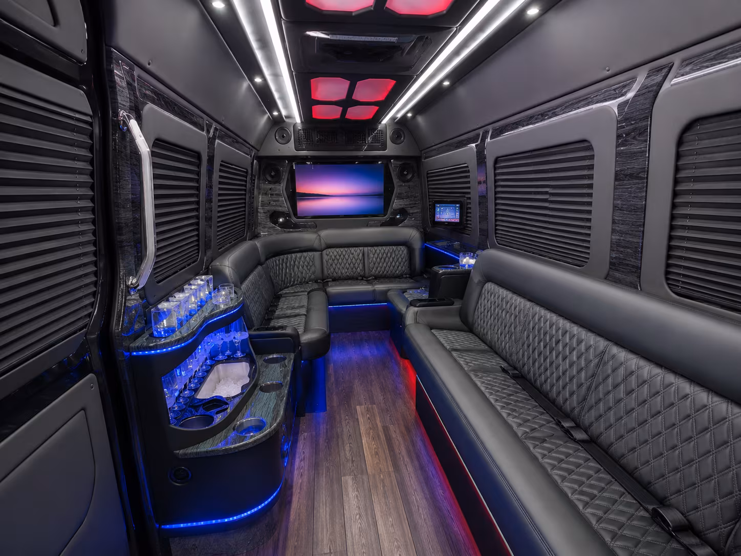 sterling heights 30 passenger party bus inside