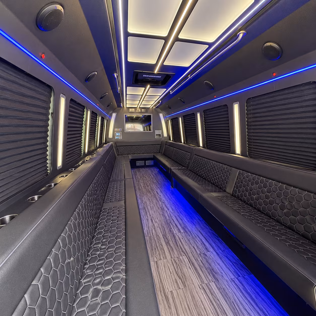 sterling heights 30 passenger party bus interior
