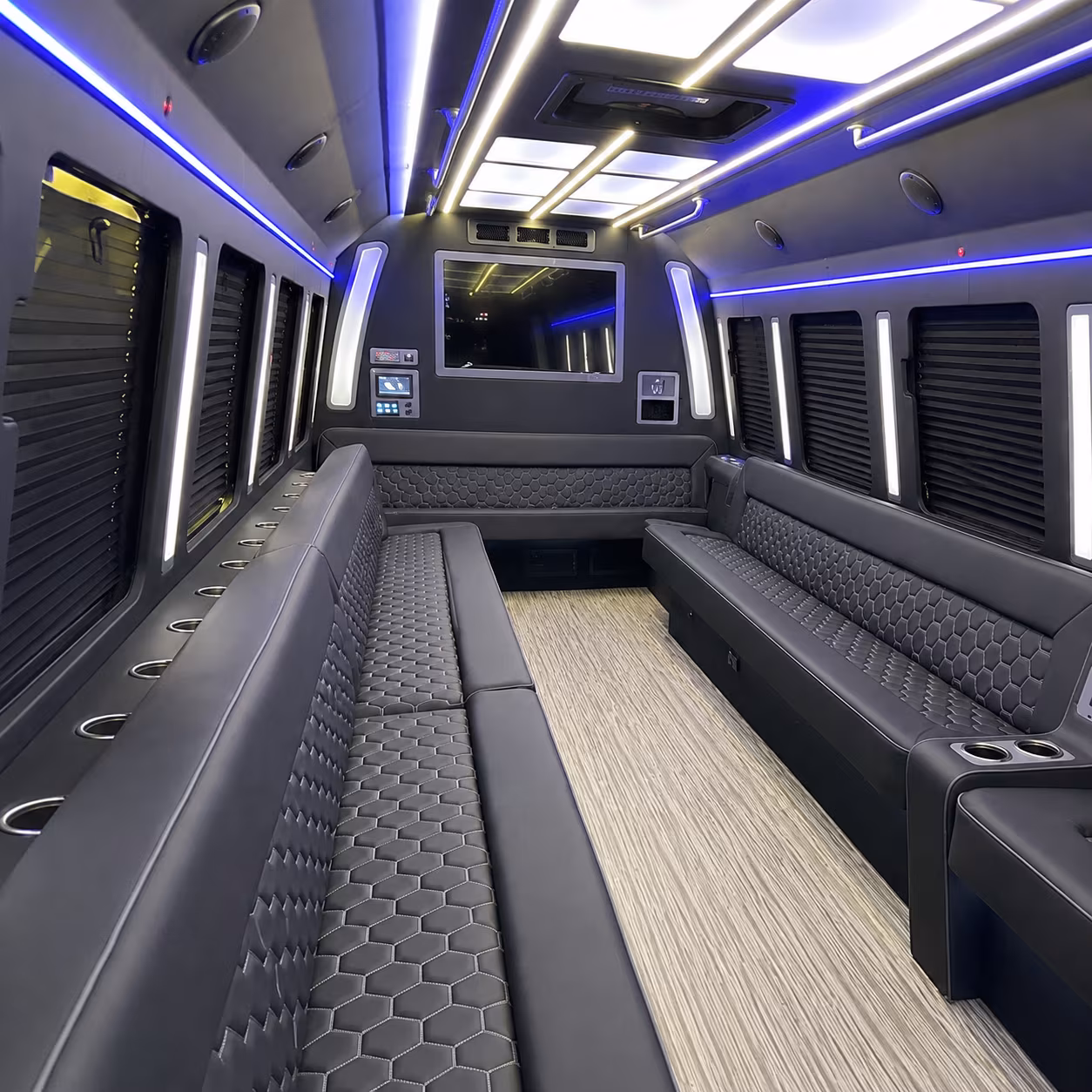 sterling heights 40 passenger party bus inside