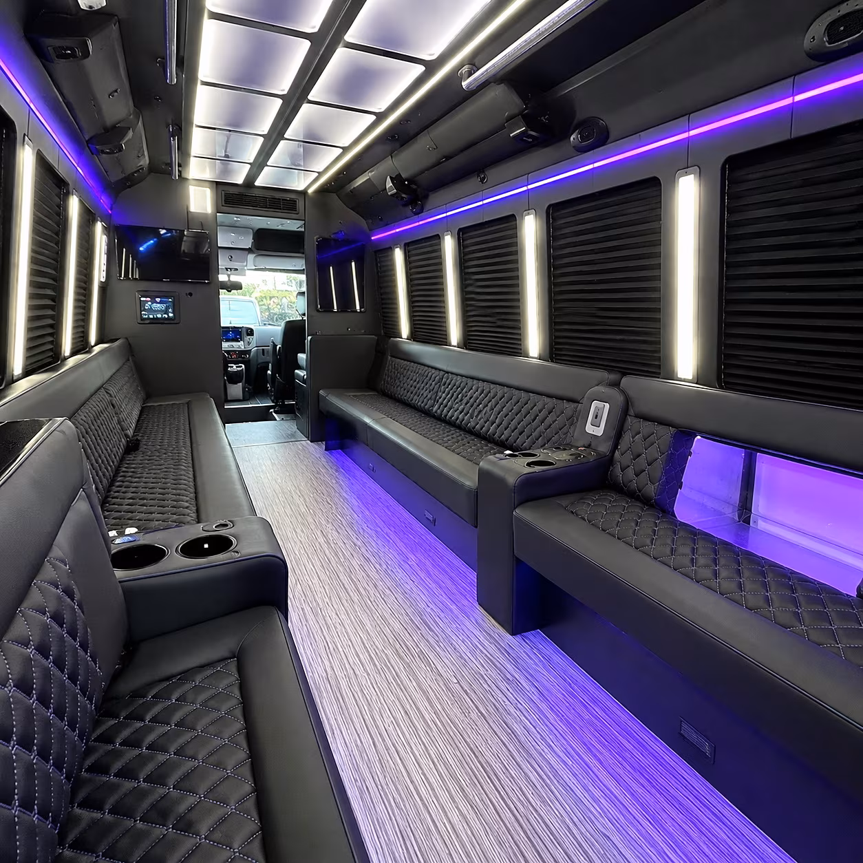 sterling heights party bus rental interior